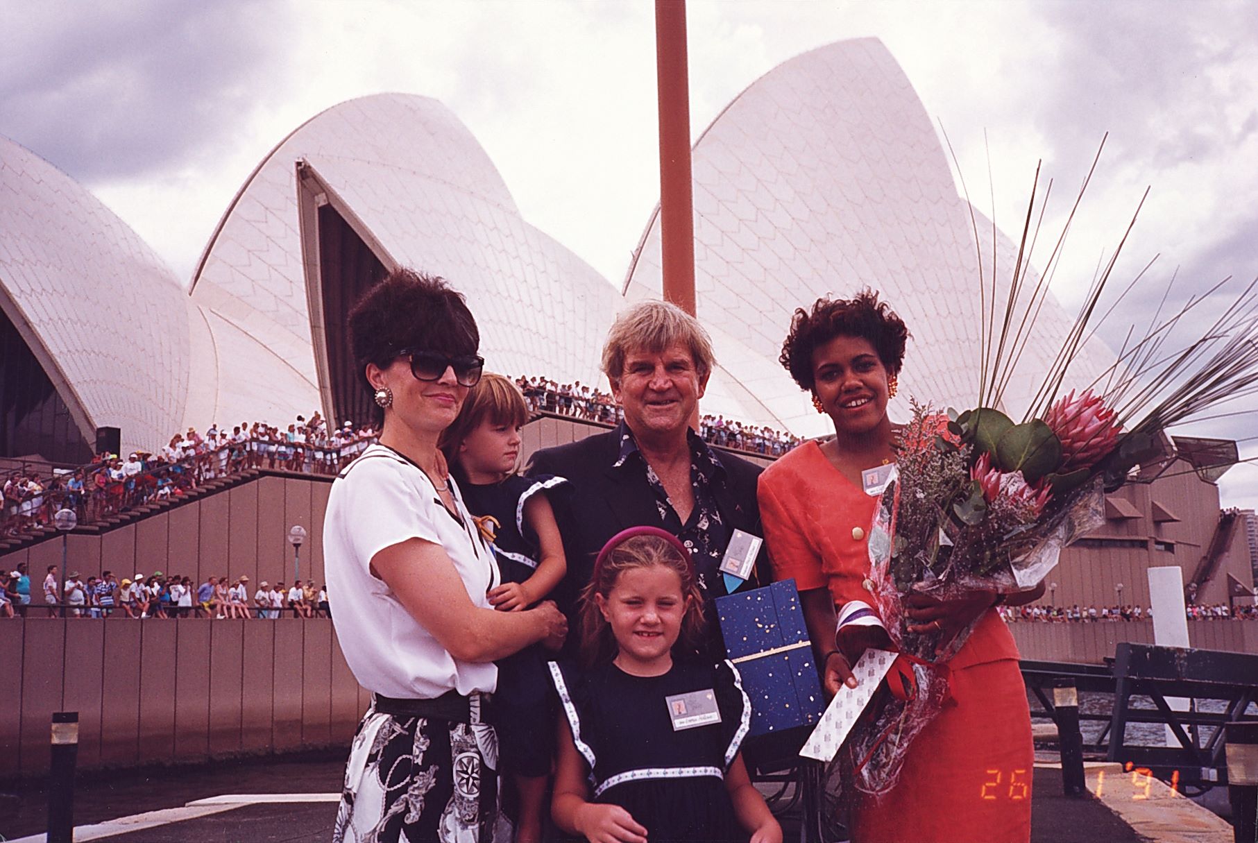 Fred Hollows with Young Australian of the Year Cathy Freeman after the presentation of the Australia Day awards in Sydney on 26 January 1990.