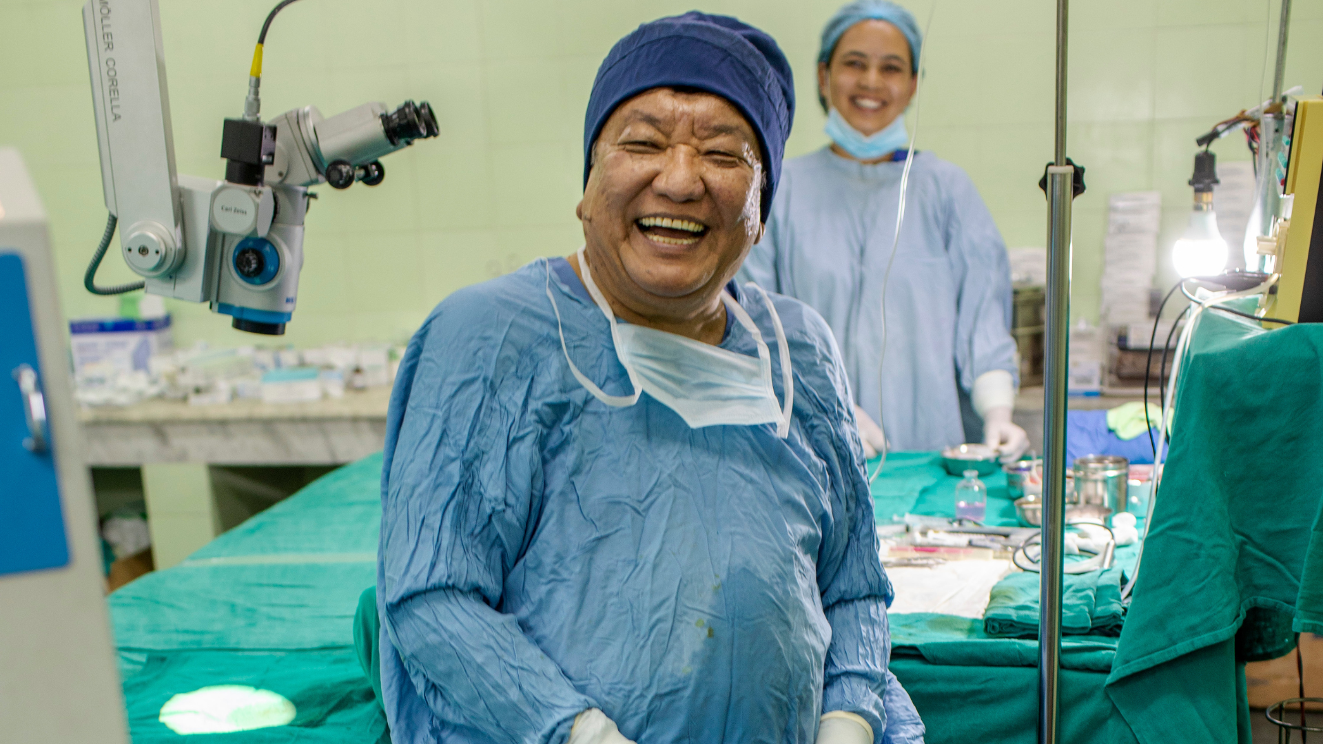 Dr Ruit at an Outreach Microsurgical Eye Clinic in Dolakha in 2018