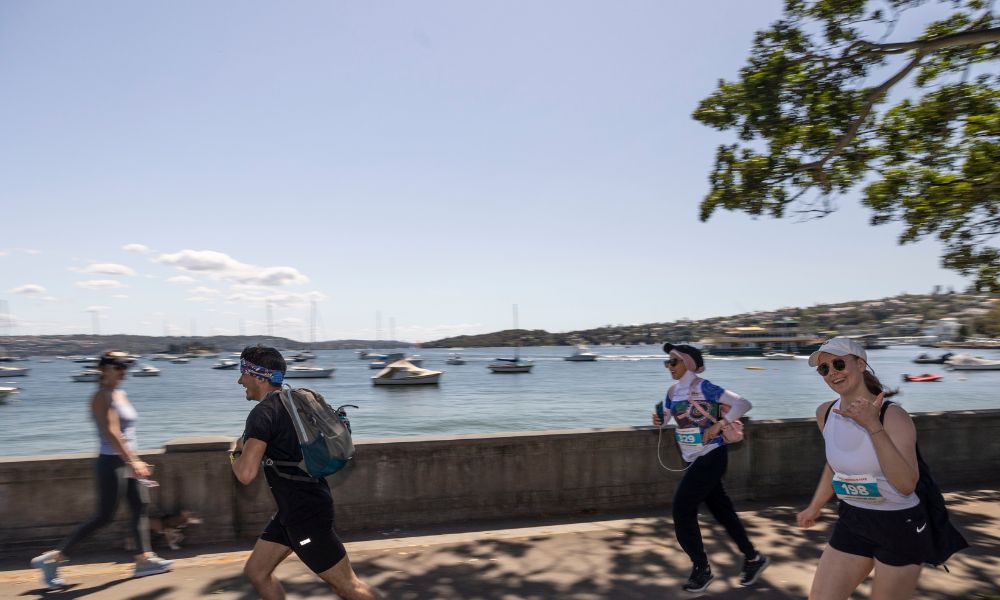 People running during The Foundation's 2022 fundraiser, the Sydney Harbour hike 