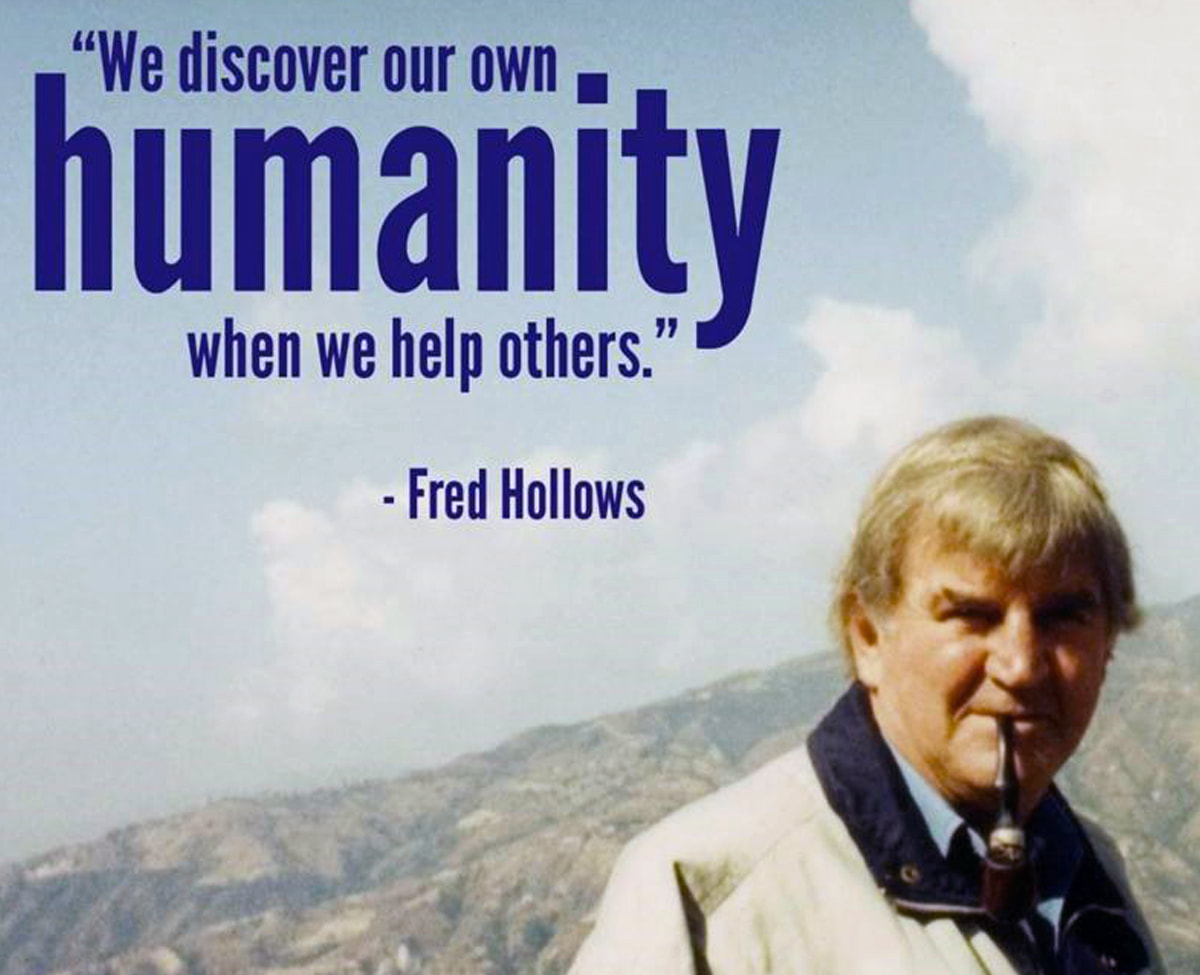 "We discover our own humanity when we help others."