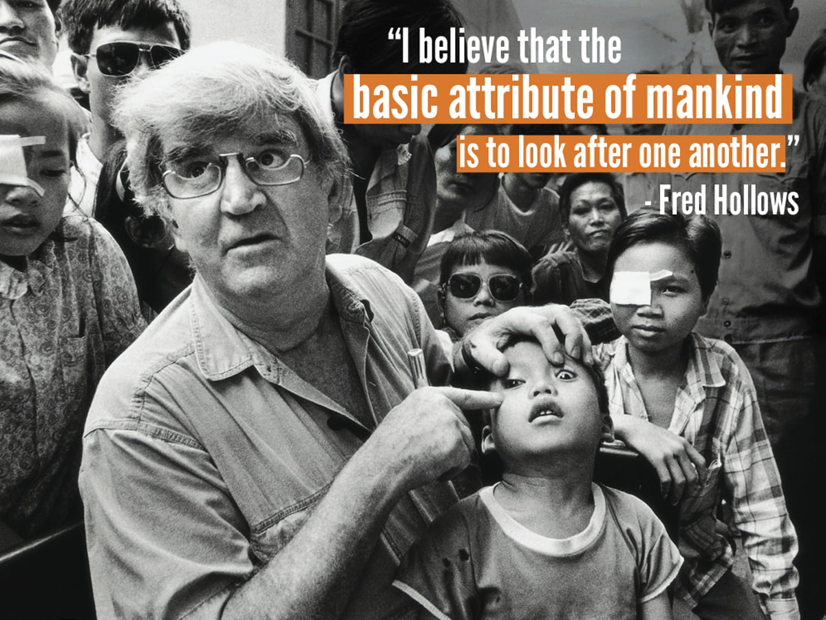 "I believe the basic attribute of mankind is to look after one another."